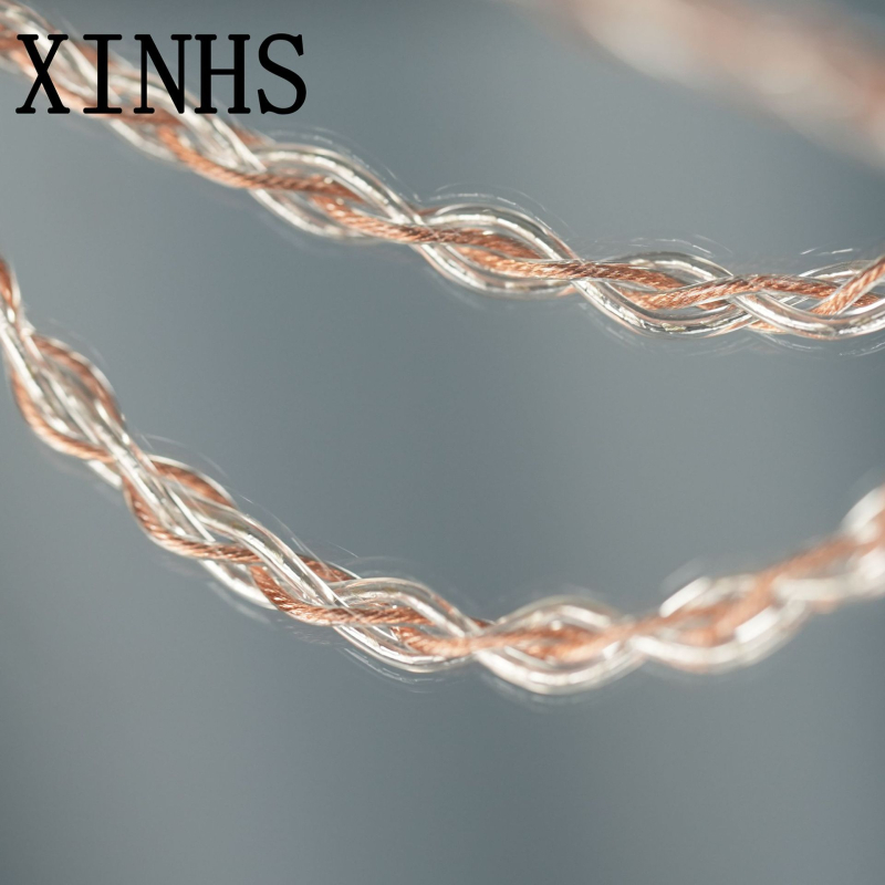 XINHS 4‑žilni kabel od monokrystalne bakrene s premazom srebra, miješana pletena, za MMCX/0,78 mm 2‑pin IEM IE900 DIY nadogradnja slušalica