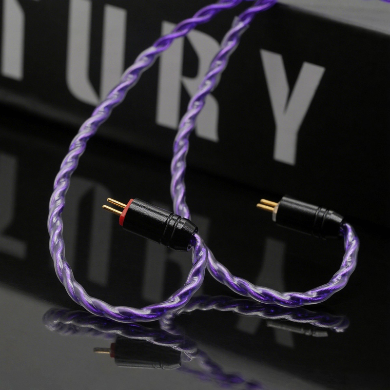 Zixin kábel na vylepšenie slúchadiel In-Ear, 4-stranný fialový, meď s postriebreným povrchom, 0,78 mm, 2-Pin MMCX/QDC/TFZ