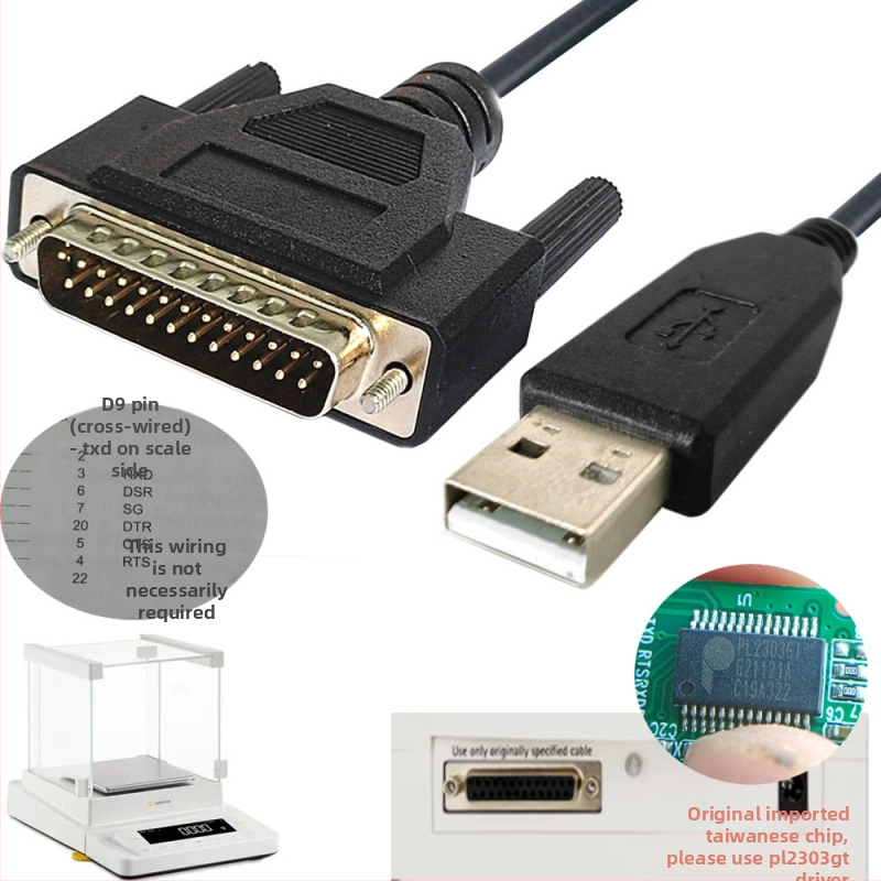 RS232 datu kabelis Sartorius CPA225D analītiskajam balansam (135 g, RoHS, OEM)