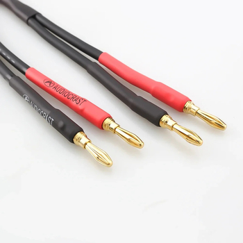 Cablu audio RCA femelă la banană dublă pentru amplificator, cu placare aurie, miez din cupru OFC