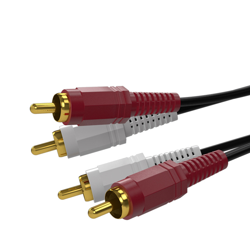 Audio RCA kabel, dvije pare 2RCA, zlatno-pozlaćeni vodiči s bakreno-čeličnim jezgrom, kompatibilan s audio, TV, pojačalo, DVD