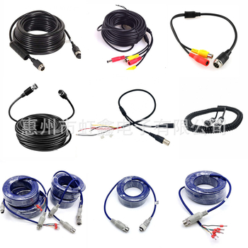 Kameras paplašināšanas kabelis, 4 kodoli, tīrs varš, PVC apvalks, M12 savienotājs, vadus 24/26/28