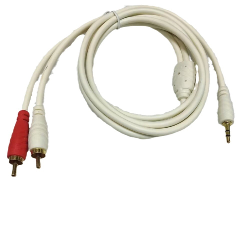 AV-kábel 3,5 mm AUX-hoz, két RCA-hoz, TV-hez, ezüstös bevonattal, alumíniumötvözet maggal