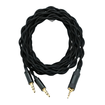 Sennheiser HD800-hoz audió kábel, 4 szálú 6N monokristályos réz, dupla 3,5 mm-es audio csatlakozó