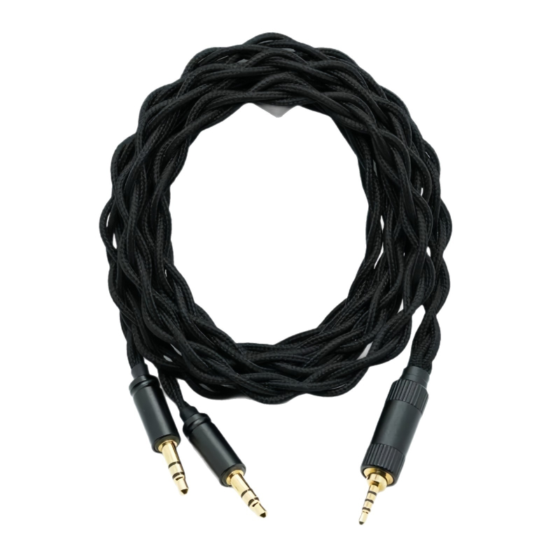 Sennheiser HD800-hoz audió kábel, 4 szálú 6N monokristályos réz, dupla 3,5 mm-es audio csatlakozó