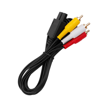 N64 AV kabelis, trīs rindu savienotājs, zelta pārklāta spirālveida galva, tīrs vara vadītājs, PVC izolācija