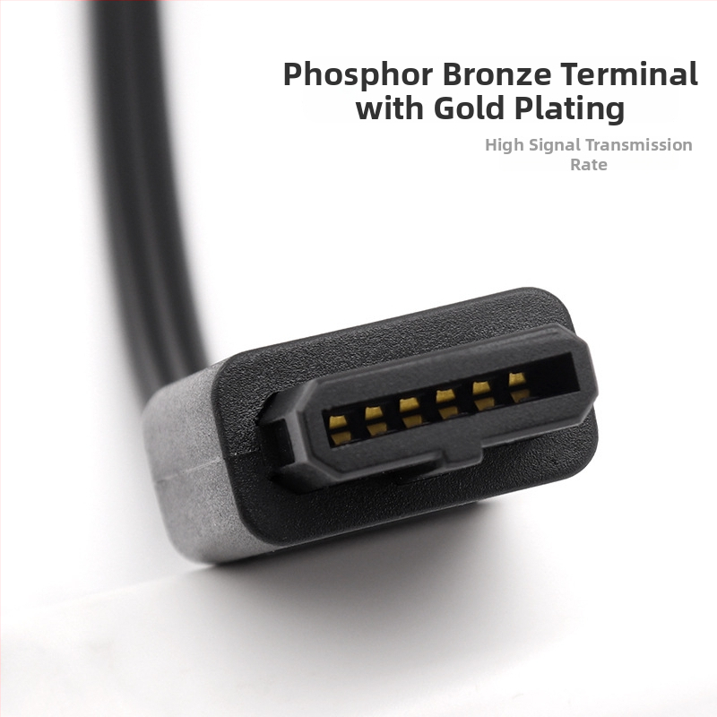 N64 AV kabelis, trīs rindu savienotājs, zelta pārklāta spirālveida galva, tīrs vara vadītājs, PVC izolācija