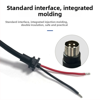 Barošanas un video kabelis ar aviācijas četrpinu vīriešu spraudni kravas automašīnas reversās kameras darbam, ar bloķēšanas pin un lodēšanas galiem, garums 0,3–2 m