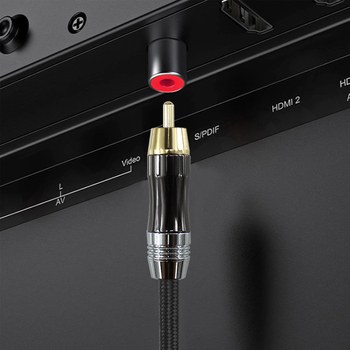 Musta Cd-0105 Cablu audio RCA placat cu aur, 2 conectori RCA, nucleu din oțel acoperit cu cupru și cupru fără oxigen, certificat ISO 9001