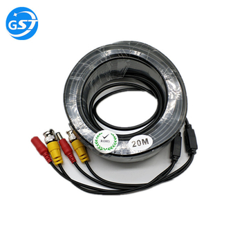 Novērošanas kamerai integrēts videokabeļa kabelis ar BNC un DC savienotājiem, 20 m garums, GST ROHS