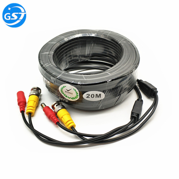 Novērošanas kamerai integrēts videokabeļa kabelis ar BNC un DC savienotājiem, 20 m garums, GST ROHS