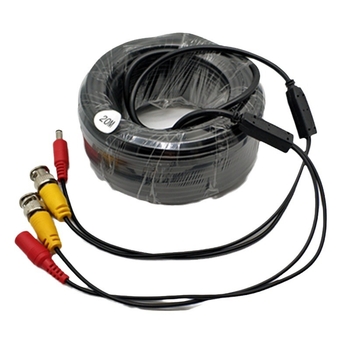 Novērošanas kamerai integrēts videokabeļa kabelis ar BNC un DC savienotājiem, 20 m garums, GST ROHS