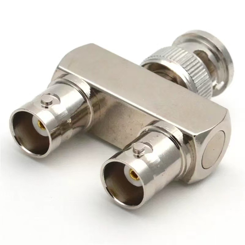 BNC RF adapter, bakreni izolator, Y-tip troje izlaza, 1 muškarac na 2 žena, za komunikacijske konektore