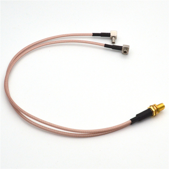 Dual TS9 muški na SMA ženski splitter kabel RG316, 15 cm, niska gubitnost