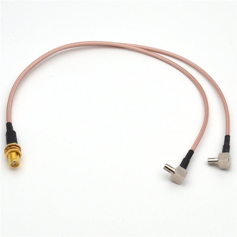 Dual TS9 muški na SMA ženski splitter kabel RG316, 15 cm, niska gubitnost