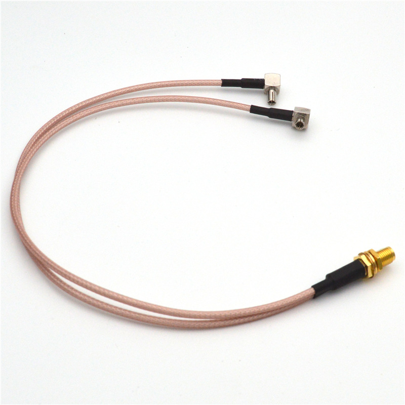 Dual TS9 muški na SMA ženski splitter kabel RG316, 15 cm, niska gubitnost