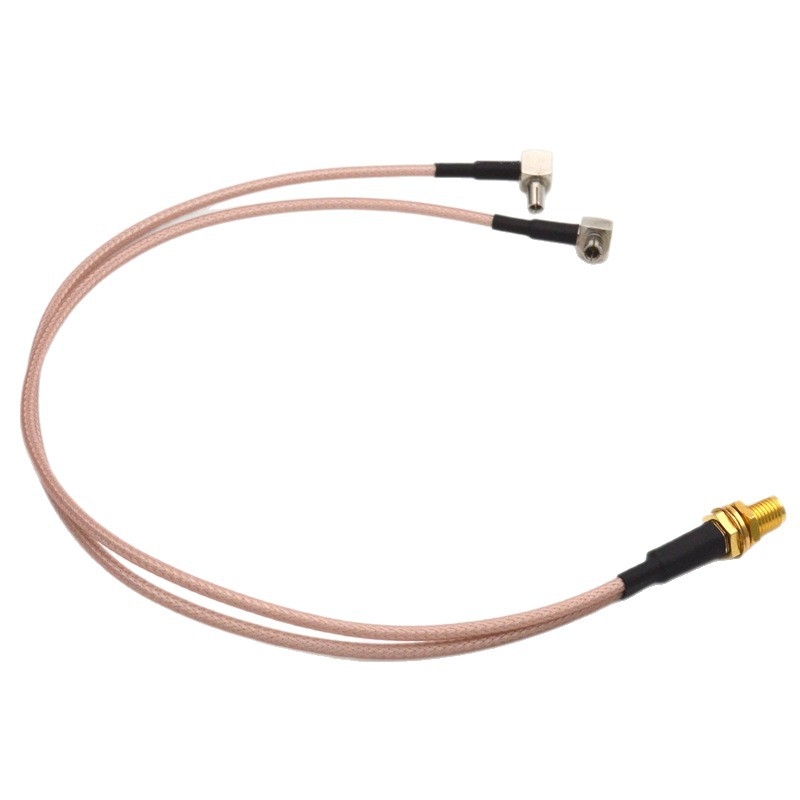 Dual TS9 muški na SMA ženski splitter kabel RG316, 15 cm, niska gubitnost