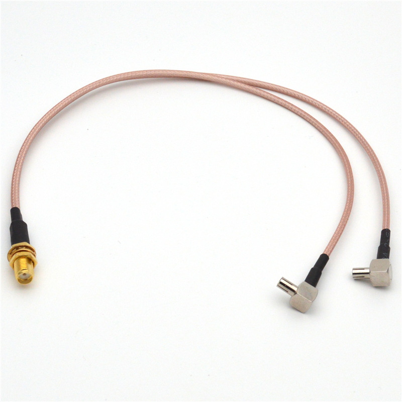 Dual TS9 muški na SMA ženski splitter kabel RG316, 15 cm, niska gubitnost