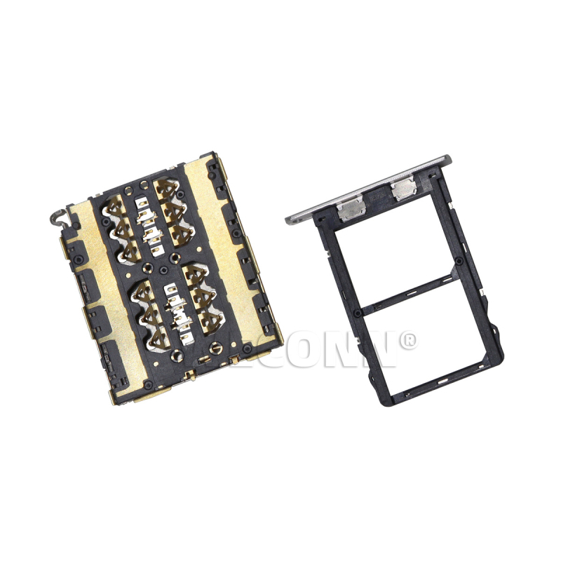 Držač NANO SIM, dvostrani NANO SIM 2-u-1 s ladicom za karticu, otporan na visoke temperature, 12 pinova, LCP izolator, fosfor brončani kontakti, model WL-135D215-01, za 3C digitalne uređaje