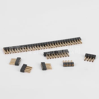 Crni ženski header, 2.0 mm razmak, jednoredni, šuplje kružne otvori