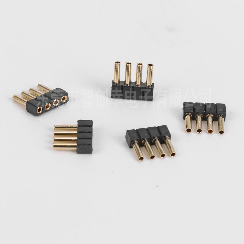 Crni ženski header, 2.0 mm razmak, jednoredni, šuplje kružne otvori