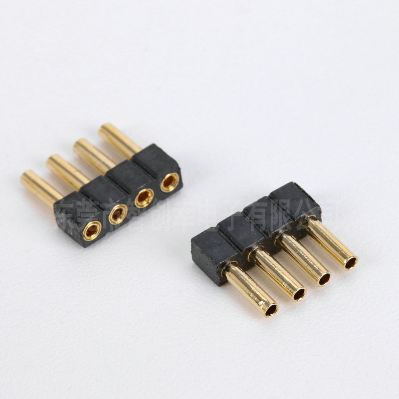 Crni ženski header, 2.0 mm razmak, jednoredni, šuplje kružne otvori