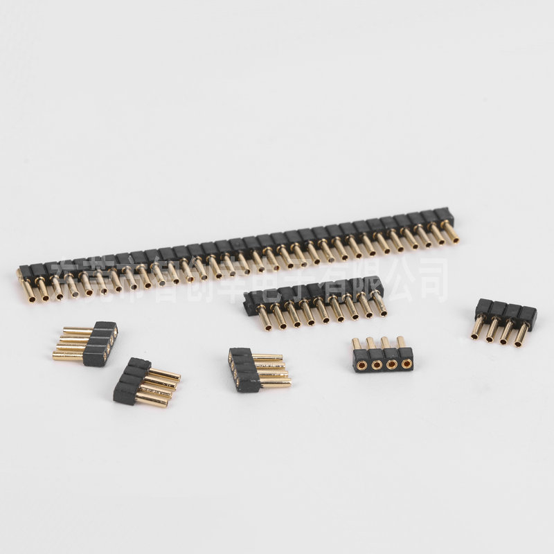 Crni ženski header, 2.0 mm razmak, jednoredni, šuplje kružne otvori