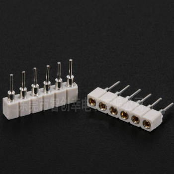 RGB LED trak konaktor 2.0, SMD priključak, 6-pinski, bijeli, uspravni, s kružnim otvorima