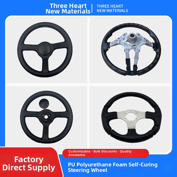 Sacīkšu stūre automašīnai – PU putu self-skinned virsma, pielāgota apstrāde, PU materiāls — modelis Pu polyurethane foam self-skinned steering wheel, zīmols Sanxin New Materials