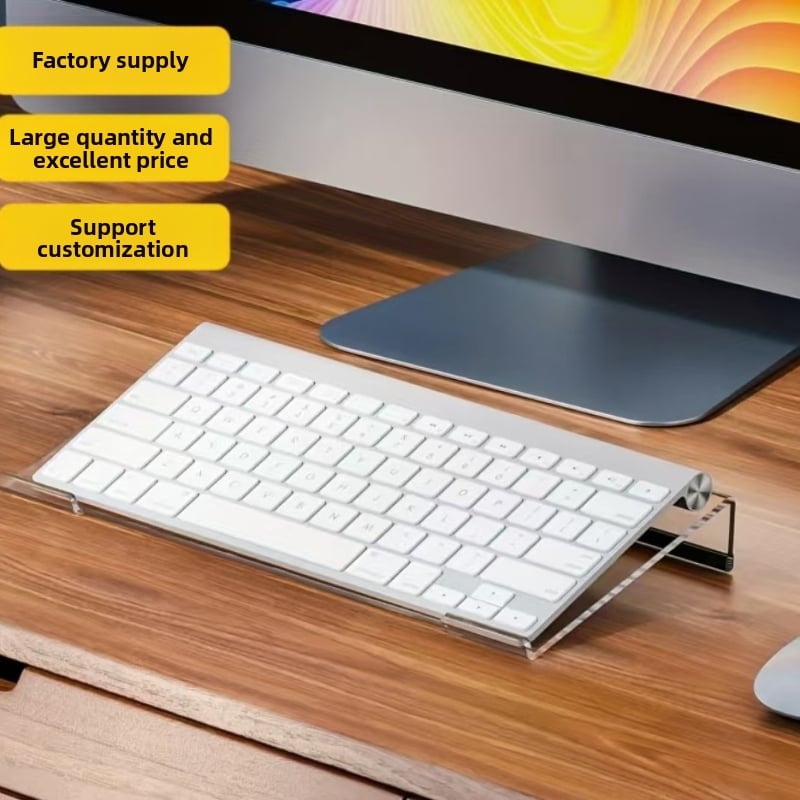 Akrilo klaviatūros laikiklis – skaidrus, universalus suderinamumas, modelis 321, svoris 340 g, įrengimas nereikalingas