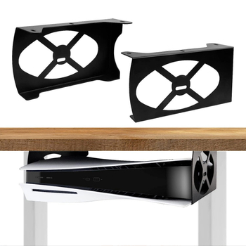 PS5 nevidljivi stalak ispod stola, metalni okvir za pohranu s ventilacijom, dimenzije 26×3.6×22.6 cm, težina 1620 g