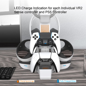 PS5/PS VR2 Punjac i Hlađenje Osnovna Stanica s Držačem za VR Naočale (Model: JYS-P5156; Kompatibilnost: PS5/PS VR2; Funkcije: punjenje, hlađenje, držač za VR naočale; Broj korisnika: 1; Težina: 990 g)