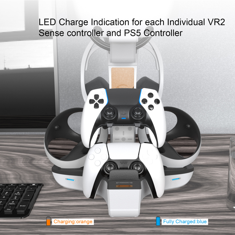 PS5/PS VR2 Punjac i Hlađenje Osnovna Stanica s Držačem za VR Naočale (Model: JYS-P5156; Kompatibilnost: PS5/PS VR2; Funkcije: punjenje, hlađenje, držač za VR naočale; Broj korisnika: 1; Težina: 990 g)