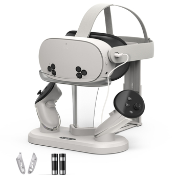 Σταθμός φόρτισης για Meta Quest 3/3S VR headset με ενσωματωμένη αποθήκευση μπαταρίας χειριστή, ABS υλικό, φορητός σχεδιασμός, 720 g