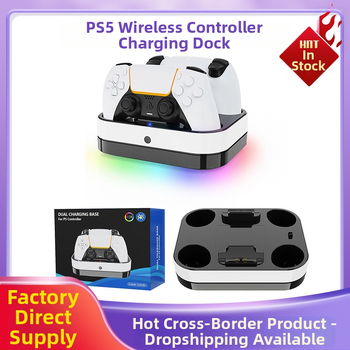 PS5 dvojitá nabíjacia základňa pre ovládač so kontaktným nabíjaním a RGB svetlom