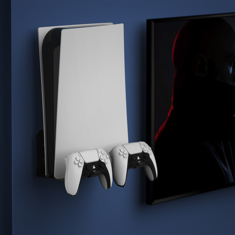 AMVR Zidni nosač PS5, Metalni, Model P5MM1-Black, Za PlayStation 5, Zidni držač, Težina 917 g