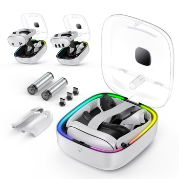 Punjačka baza za VR naočale i kontrole Meta Quest3/3S s magnetskim dockingom i baterijskim setom (Model: JYS-MQ002; Kompatibilnost: Meta Quest3/3S; Težina: 1,35 kg; Jamstvo: 3 garancije)