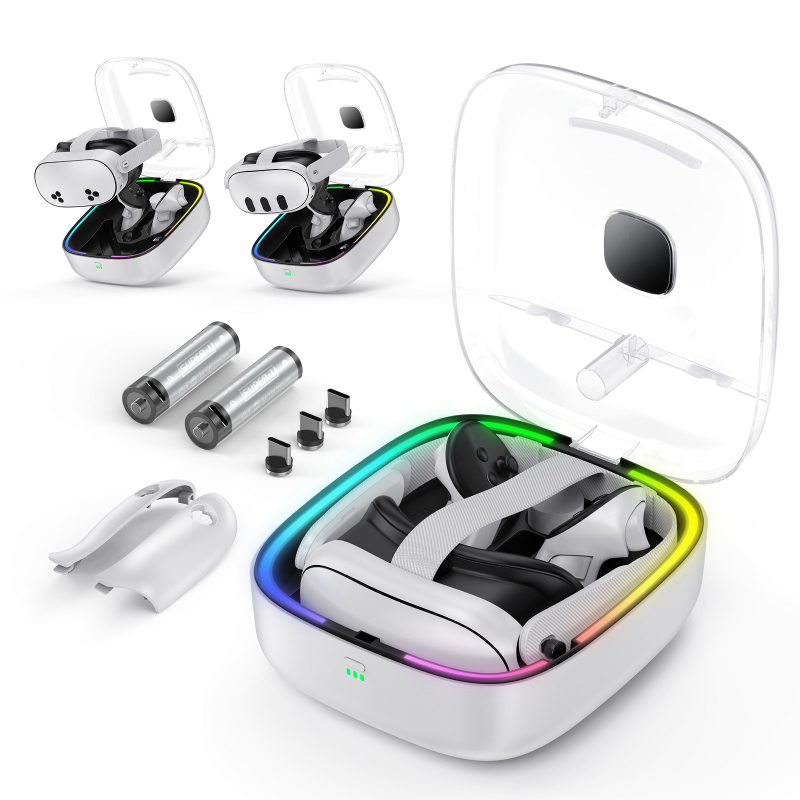 Punjačka baza za VR naočale i kontrole Meta Quest3/3S s magnetskim dockingom i baterijskim setom (Model: JYS-MQ002; Kompatibilnost: Meta Quest3/3S; Težina: 1,35 kg; Jamstvo: 3 garancije)