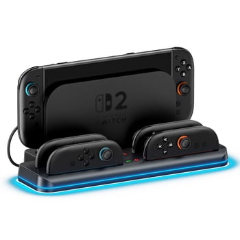 Nintendo Switch 2 magnetska punjačka i skladišna baza s držačima za lijevi i desni Joy-Con te RGB osvjetljenjem