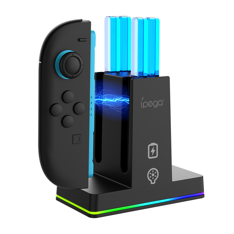 Switch2 magnetička stanica za punjenje 4-u-1 za lijeve i desne Switch2 kontrolere s indikatorom punjenja, USB-C, RGB osvjetljenje