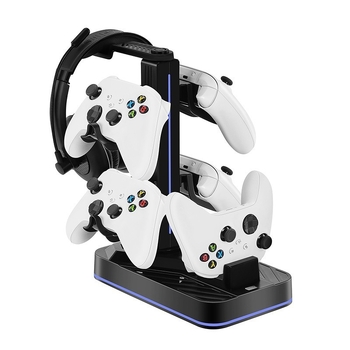 Genik SY--XSX-219 Xbox Series S база за зареждане със скоба за съхранение, USB-C интерфейс, ABS материал, LED лампи