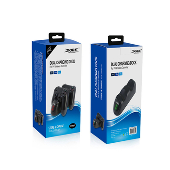 DOBE PS4 stație de încărcare duală pentru controlere Slim/Pro – ABS, 207 g, 2018