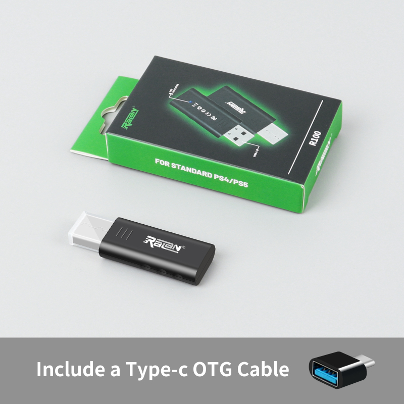 USB Bluetooth adapter za PS4/PS5 i SWITCH gamepad - USB sučelje, Plug and Play, ABS kućište, model ROO1, kompatibilan s PC-om i Android TV Boxom