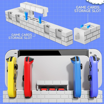 Switch OLED višefunkcionalni punjački stalak s pohranom kartica i USB priključkom, model Sw488, ABS