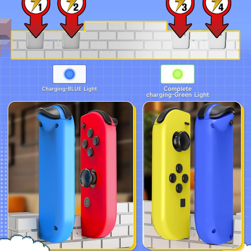 Switch OLED višefunkcionalni punjački stalak s pohranom kartica i USB priključkom, model Sw488, ABS