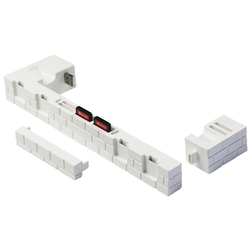 Switch OLED višefunkcionalni punjački stalak s pohranom kartica i USB priključkom, model Sw488, ABS