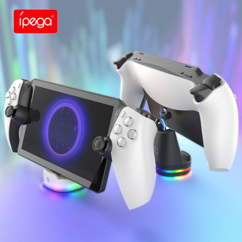 PS5 Portal Prijenosna magnetska baza za punjenje uz RGB svjetla - USB-C, ABS, 91 g