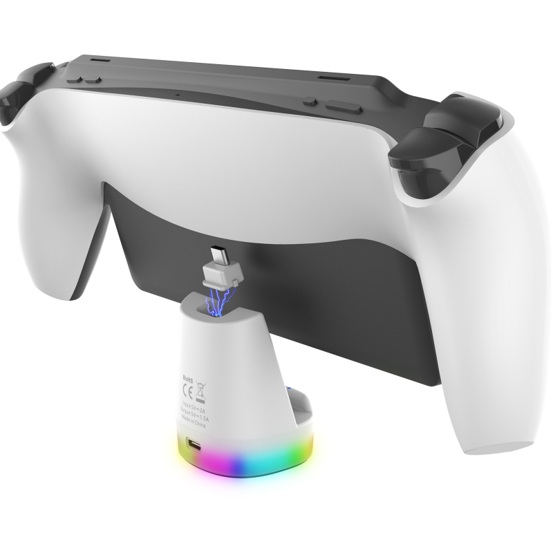PS5 Portal Prijenosna magnetska baza za punjenje uz RGB svjetla - USB-C, ABS, 91 g