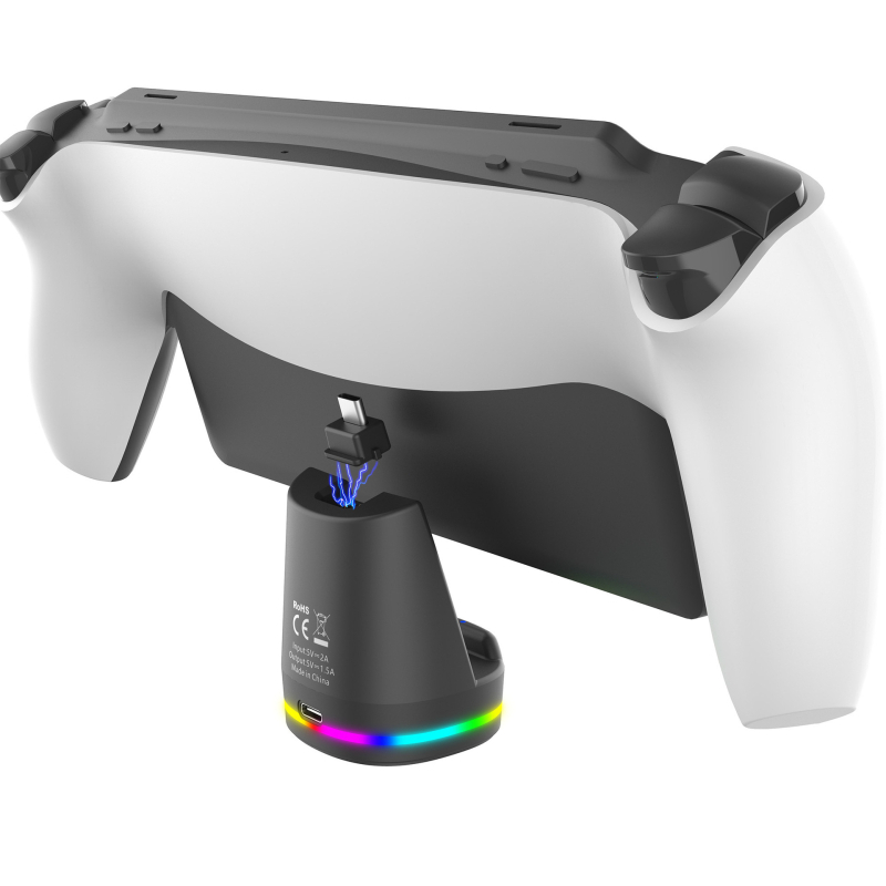PS5 Portal Prijenosna magnetska baza za punjenje uz RGB svjetla - USB-C, ABS, 91 g