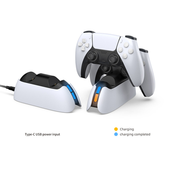 PS5 punjač-stalak za dva kontrolera s LED zaslonom